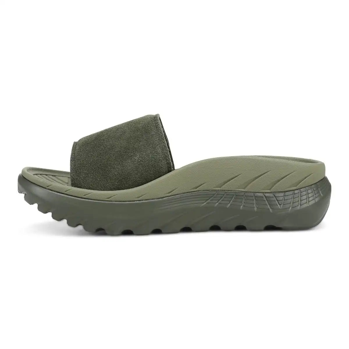Rejuvenate Recovery Sandal Olive Moss Suede