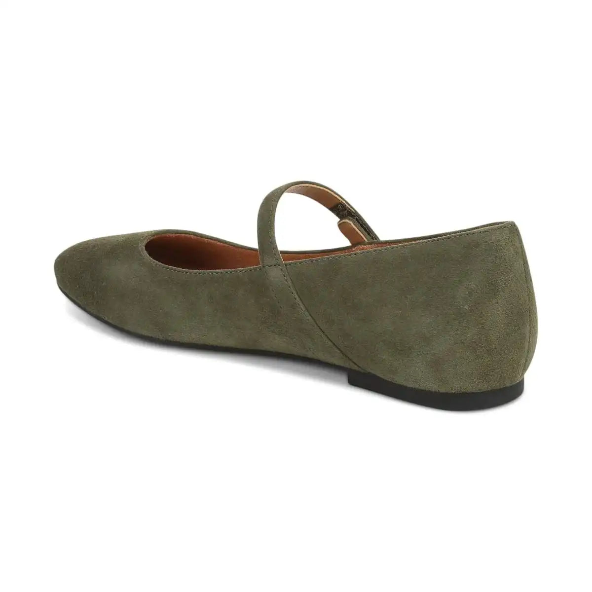 Alameda Mary Jane Flat Dark Olive Suede