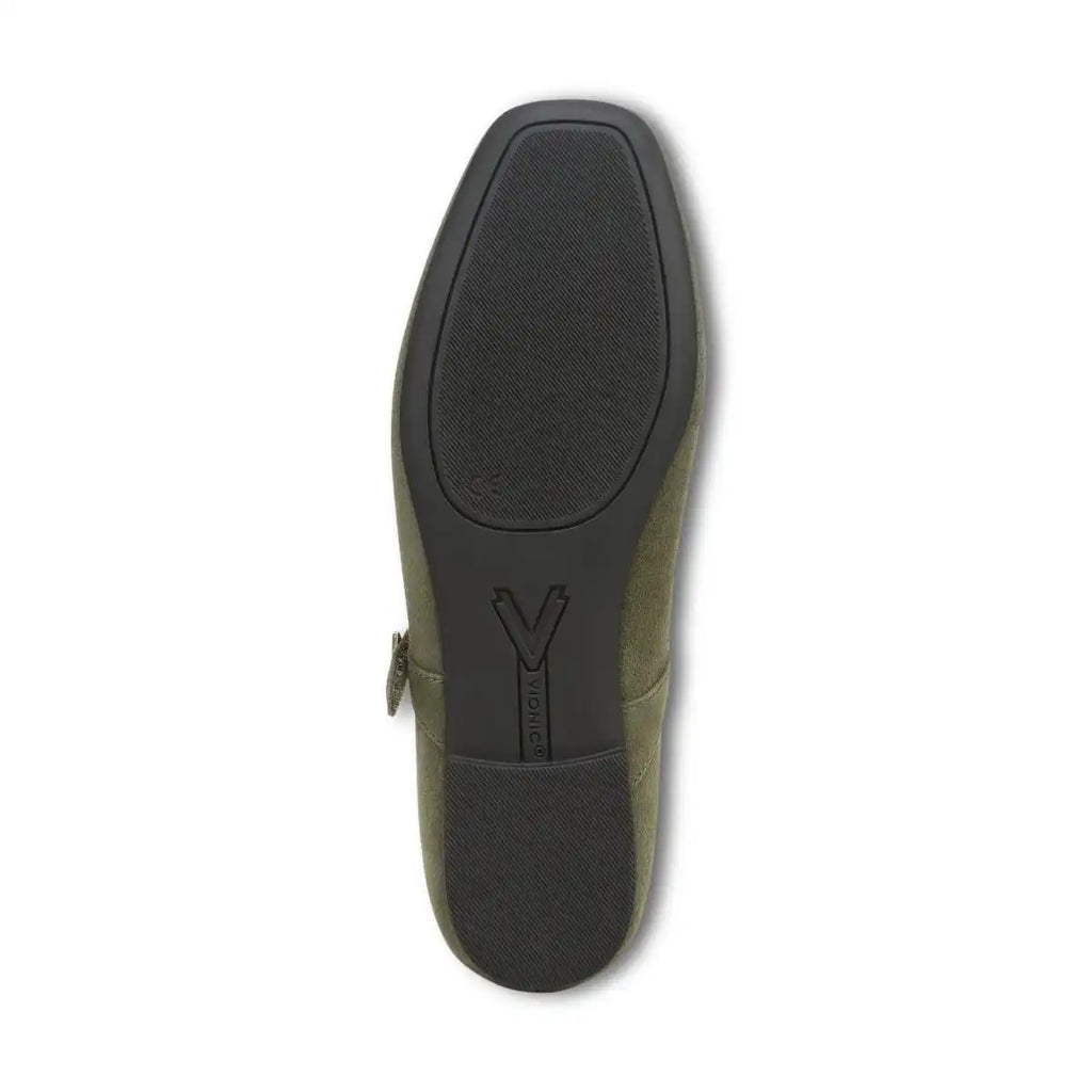 Alameda Mary Jane Flat Dark Olive Suede