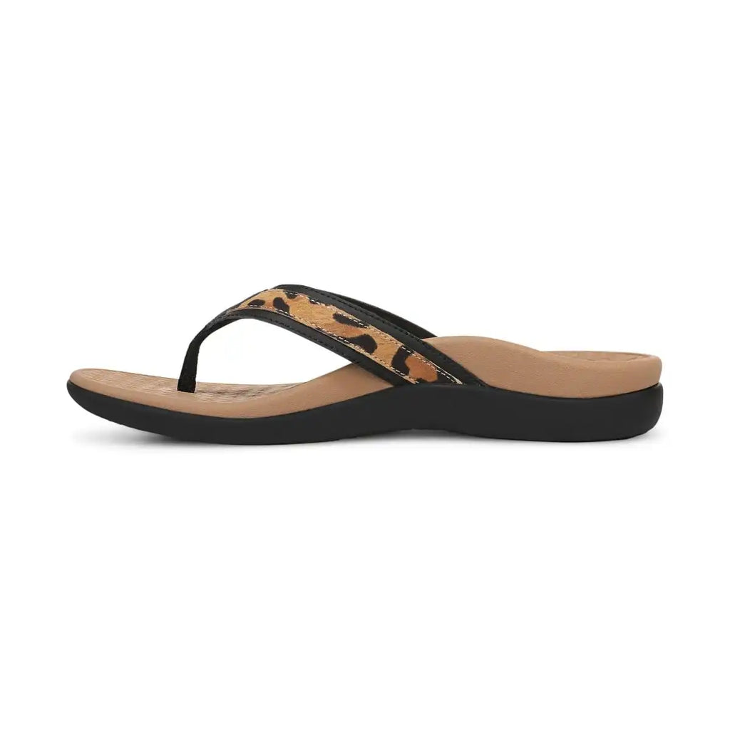 Tide 2.0 Toe Post Sandal Black Leopard Print Suede