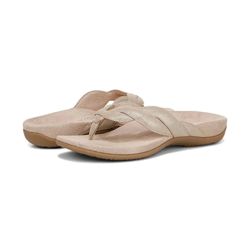Bella Braid Toe Post Sandal Gold Shimmer Leather