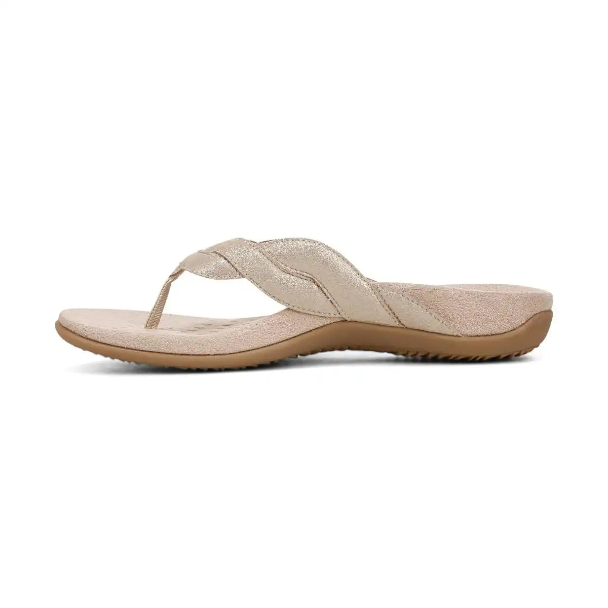 Bella Braid Toe Post Sandal Gold Shimmer Leather