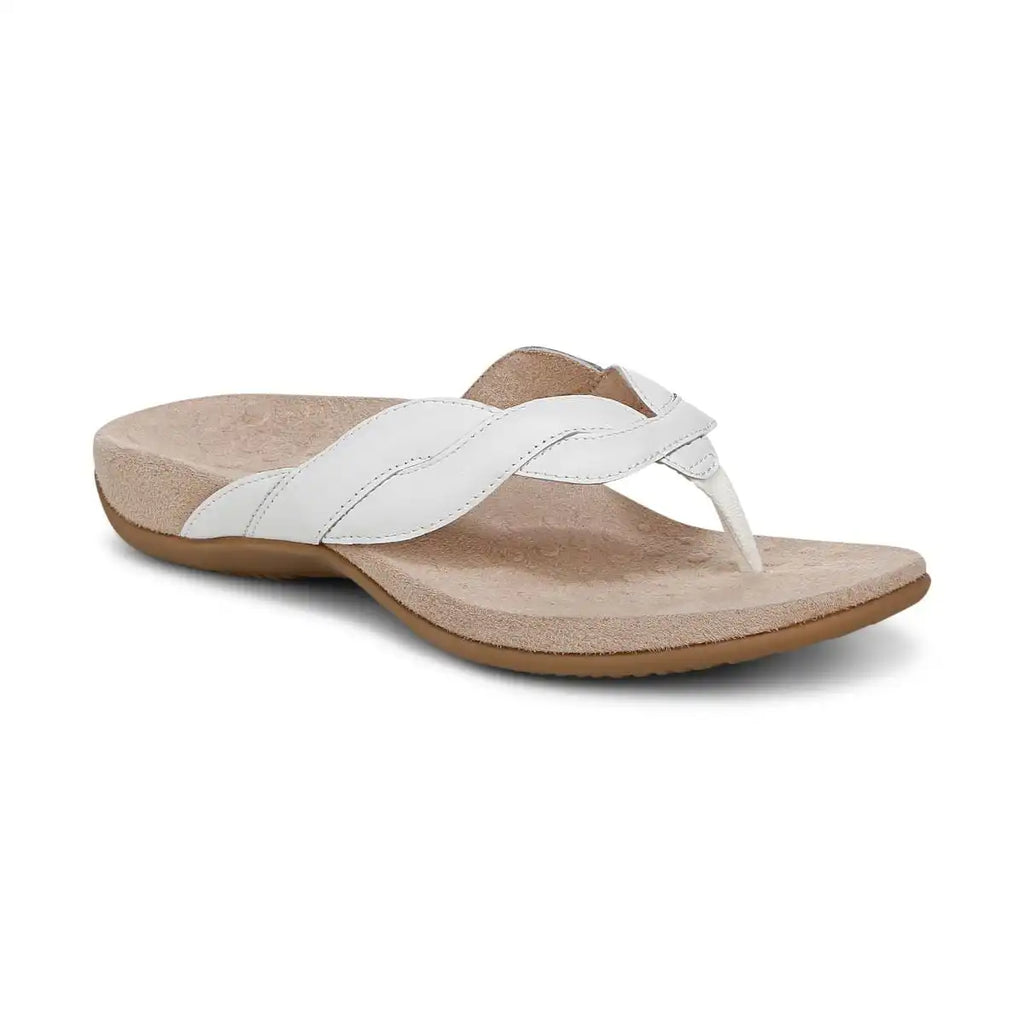 Bella Braid Toe Post Sandal White Nappa