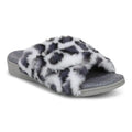 Relax II Slippers White Leopard Print Fur