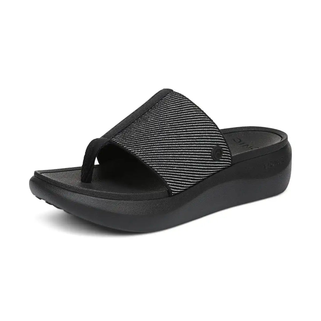 Beach Aqua Platform Toe Post Sandal Black