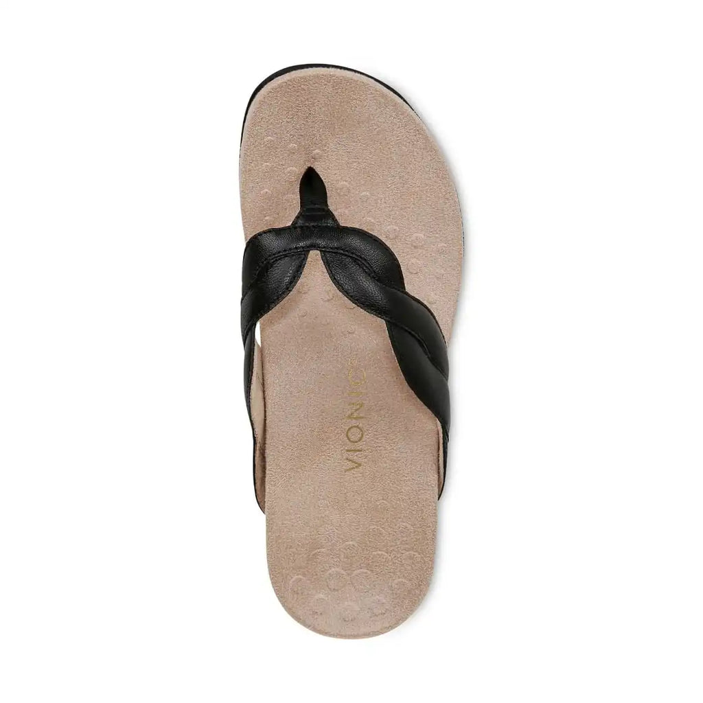 Bella Braid Toe Post Sandal Black Nappa