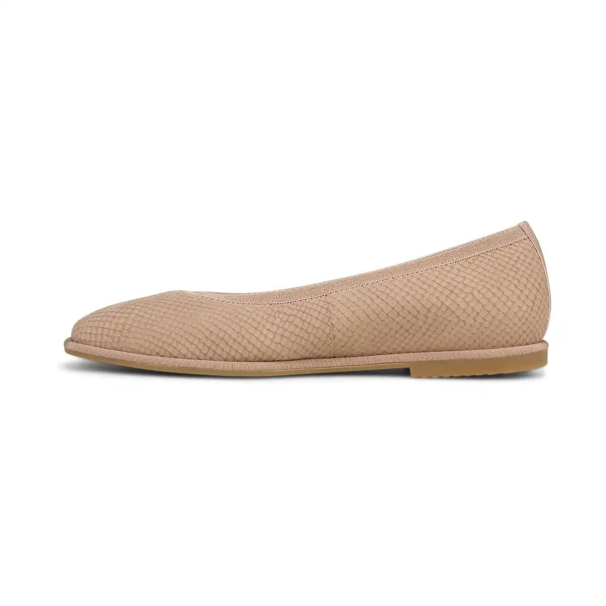 Caroll 2.0 Ballet Flat Desert Sand Snake Embossed Nubuck