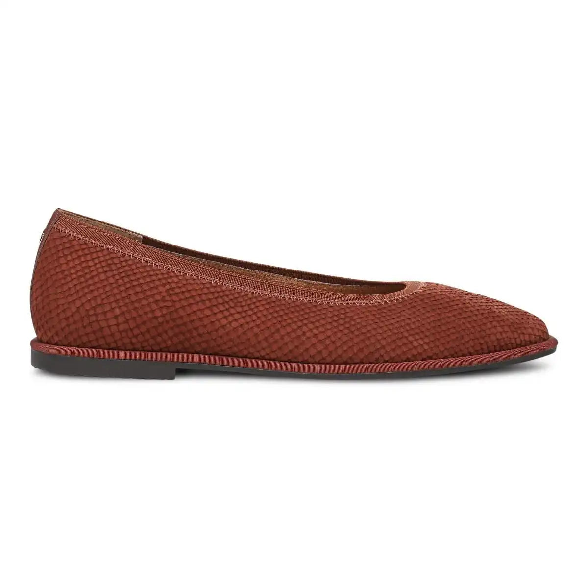 Caroll 2.0 Ballet Flat Baked Clay Snake Embossed Nubuck