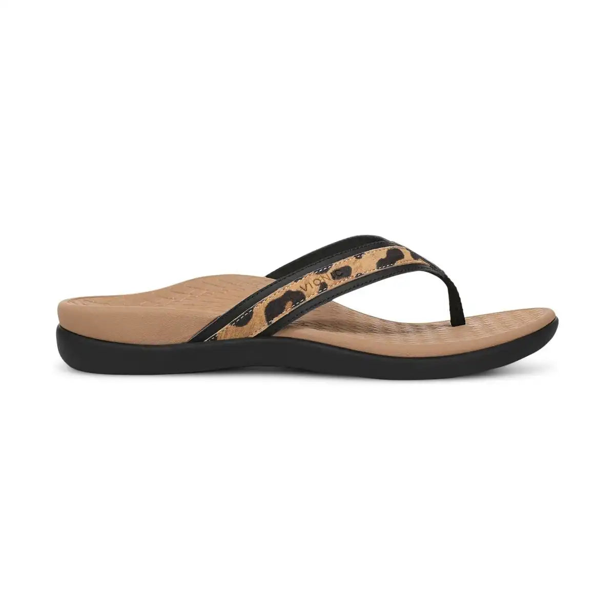 Tide 2.0 Toe Post Sandal Black Leopard Print Suede