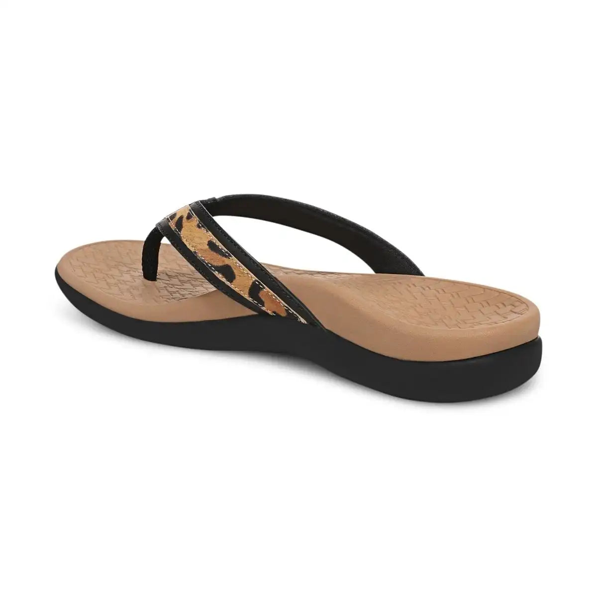 Tide 2.0 Toe Post Sandal Black Leopard Print Suede
