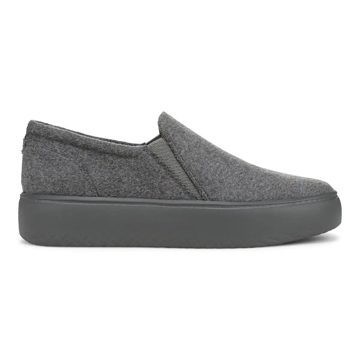Ellen Platform Slip On Sneaker Dark Grey Wool Flannel