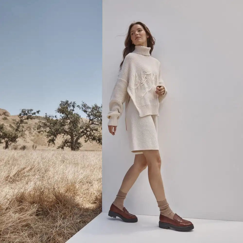 Georgia Lug Sole Loafer Desert Sand Suede