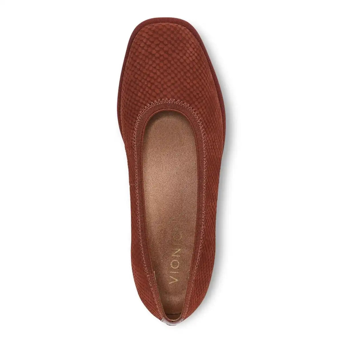 Caroll 2.0 Ballet Flat Baked Clay Snake Embossed Nubuck
