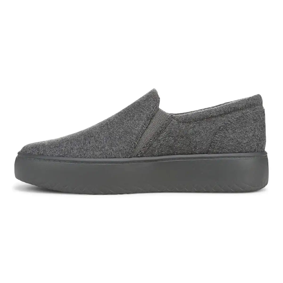 Ellen Platform Slip On Sneaker Dark Grey Wool Flannel