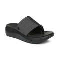Beach Aqua Platform Toe Post Sandal Black