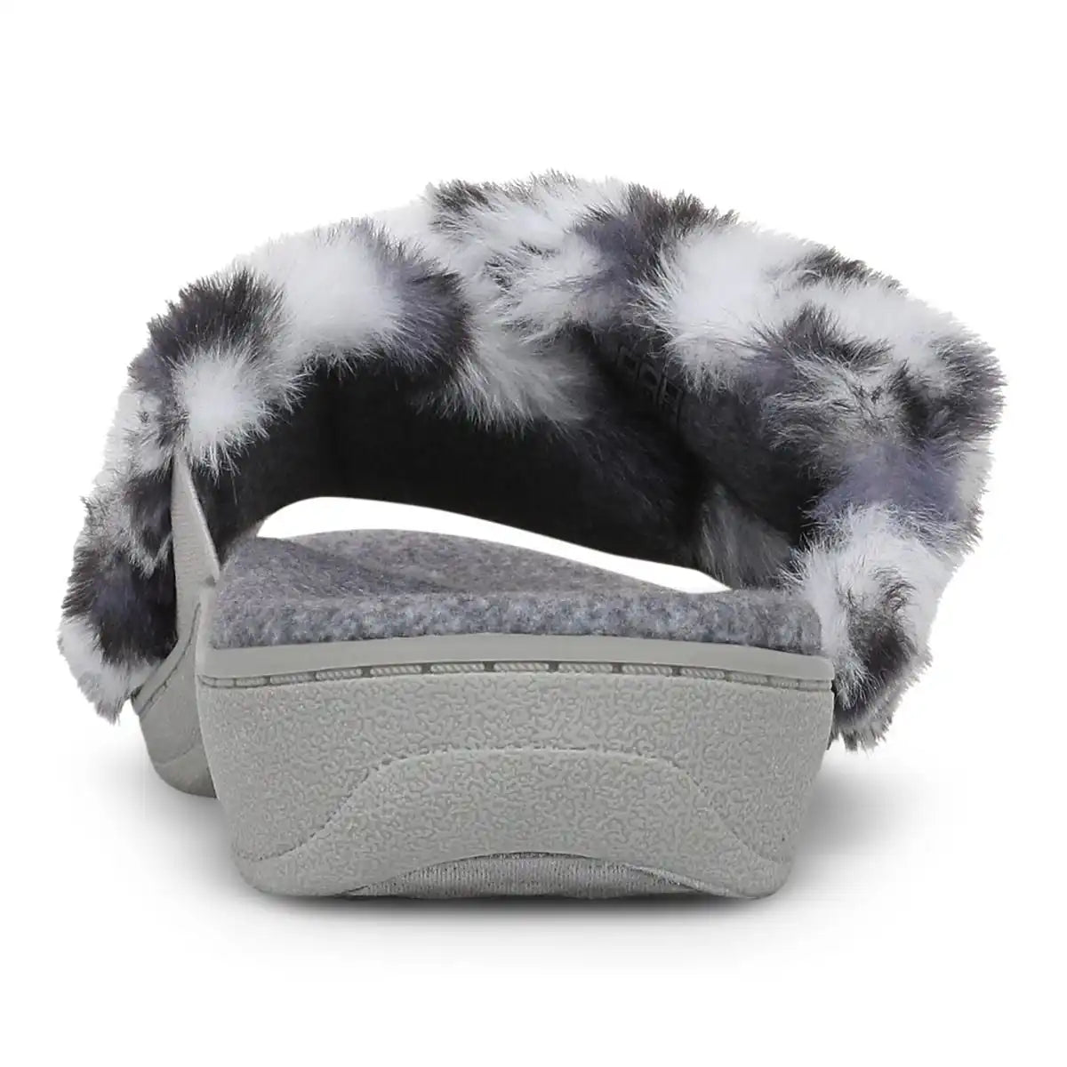 Relax II Slippers White Leopard Print Fur