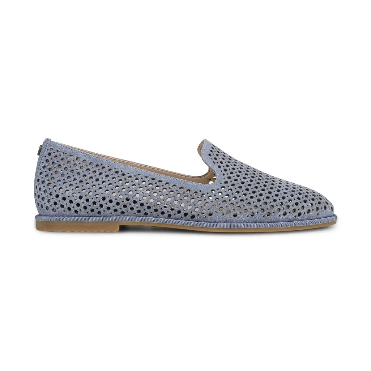 Willa 2.0 Perf Slip on Flat Pacific Blue Suede