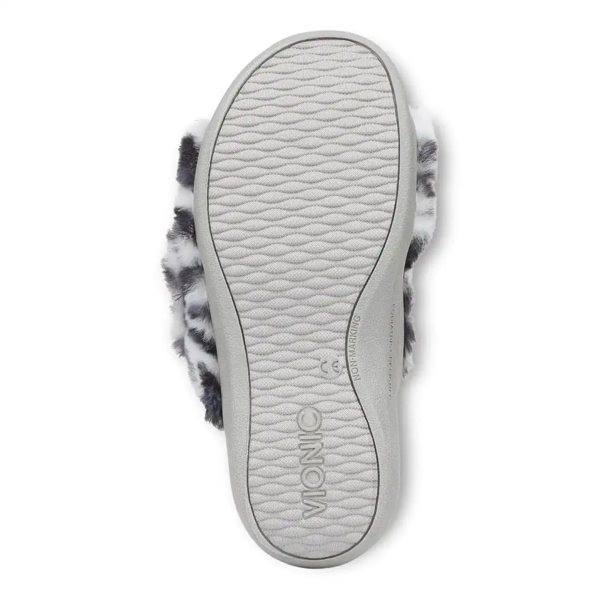 Relax II Slippers White Leopard Print Fur
