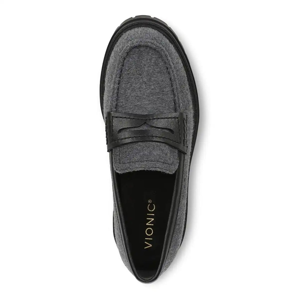 Georgia Lug Sole Loafer Dark Grey Wool Flannel