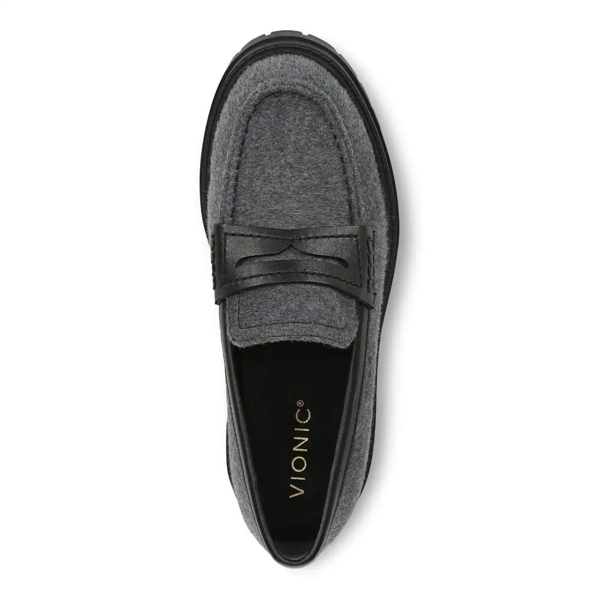 Georgia Lug Sole Loafer Dark Grey Wool Flannel