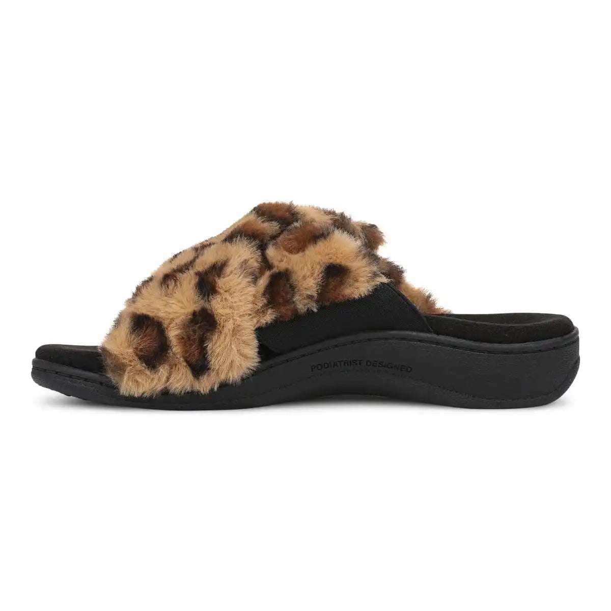 Relax II Slippers Brown Leopard Print Fur