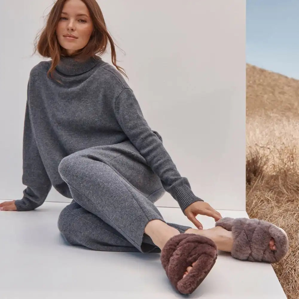 Peppa Open Toe Slipper Dark Brown