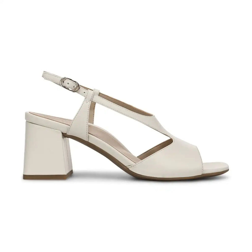 Raquel Heeled Sandal Ivory Leather