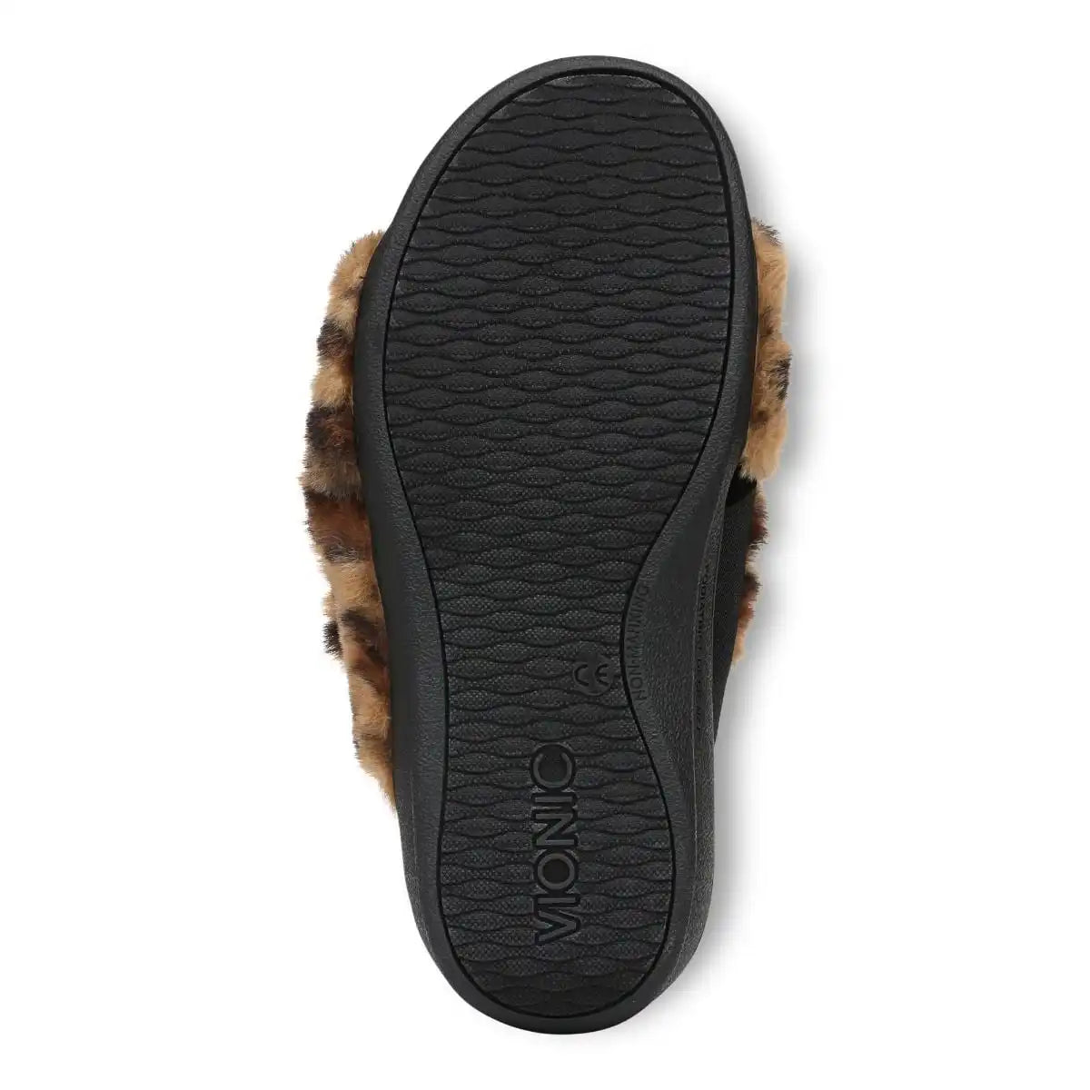 Relax II Slippers Brown Leopard Print Fur