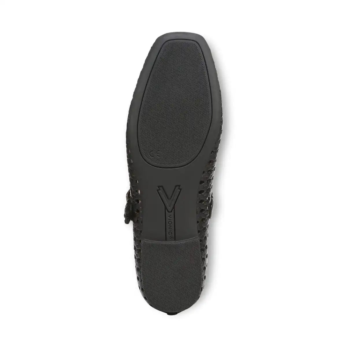Alameda Woven Mary Jane Flat Black Leather