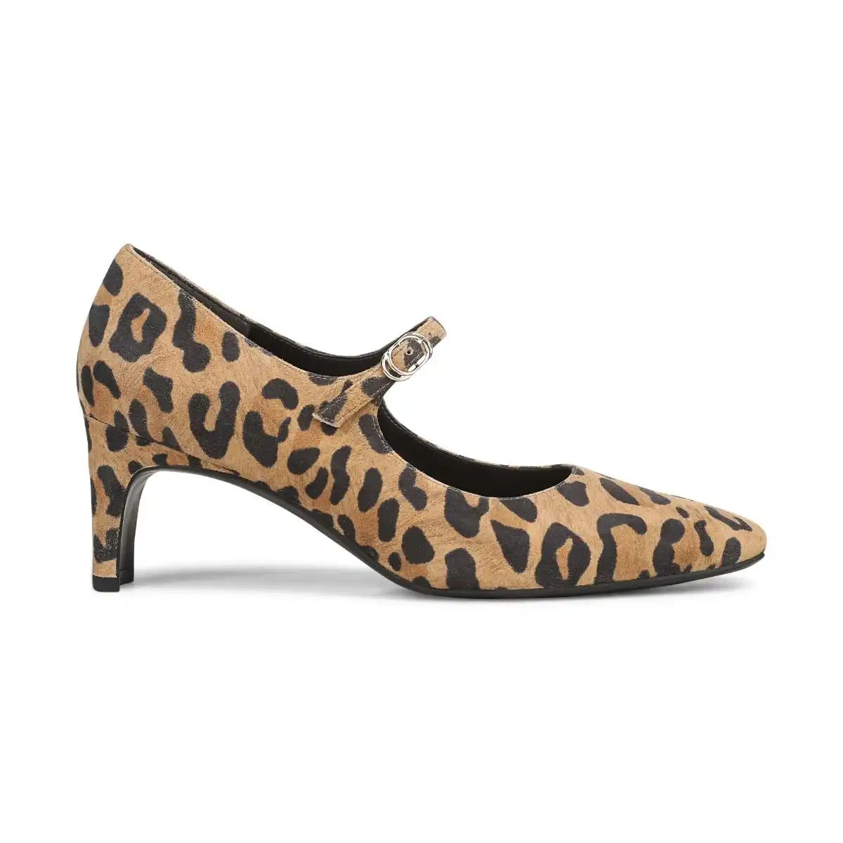 Samira Mary Jane Dress Heel Tan Leopard Print Suede