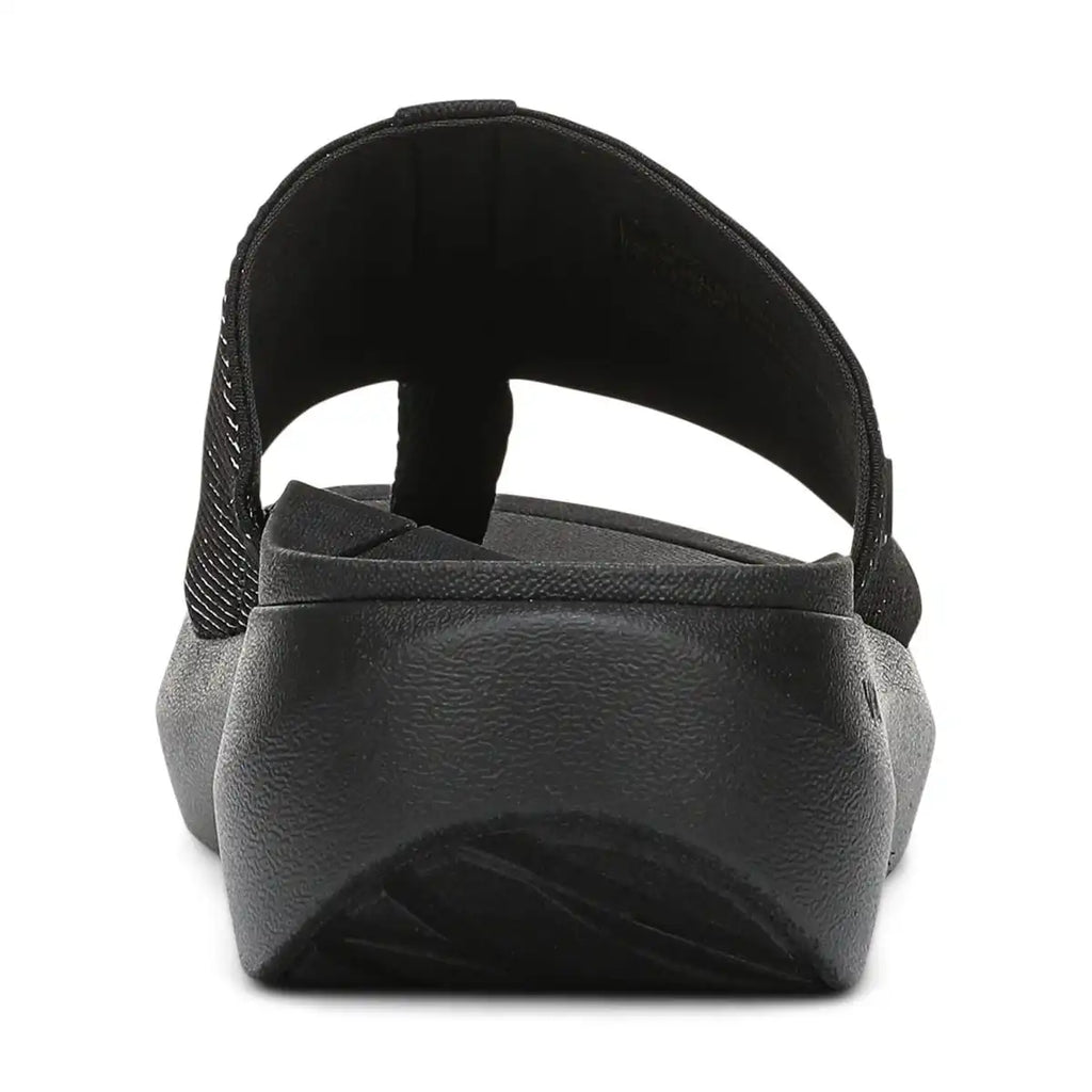 Beach Aqua Platform Toe Post Sandal Black