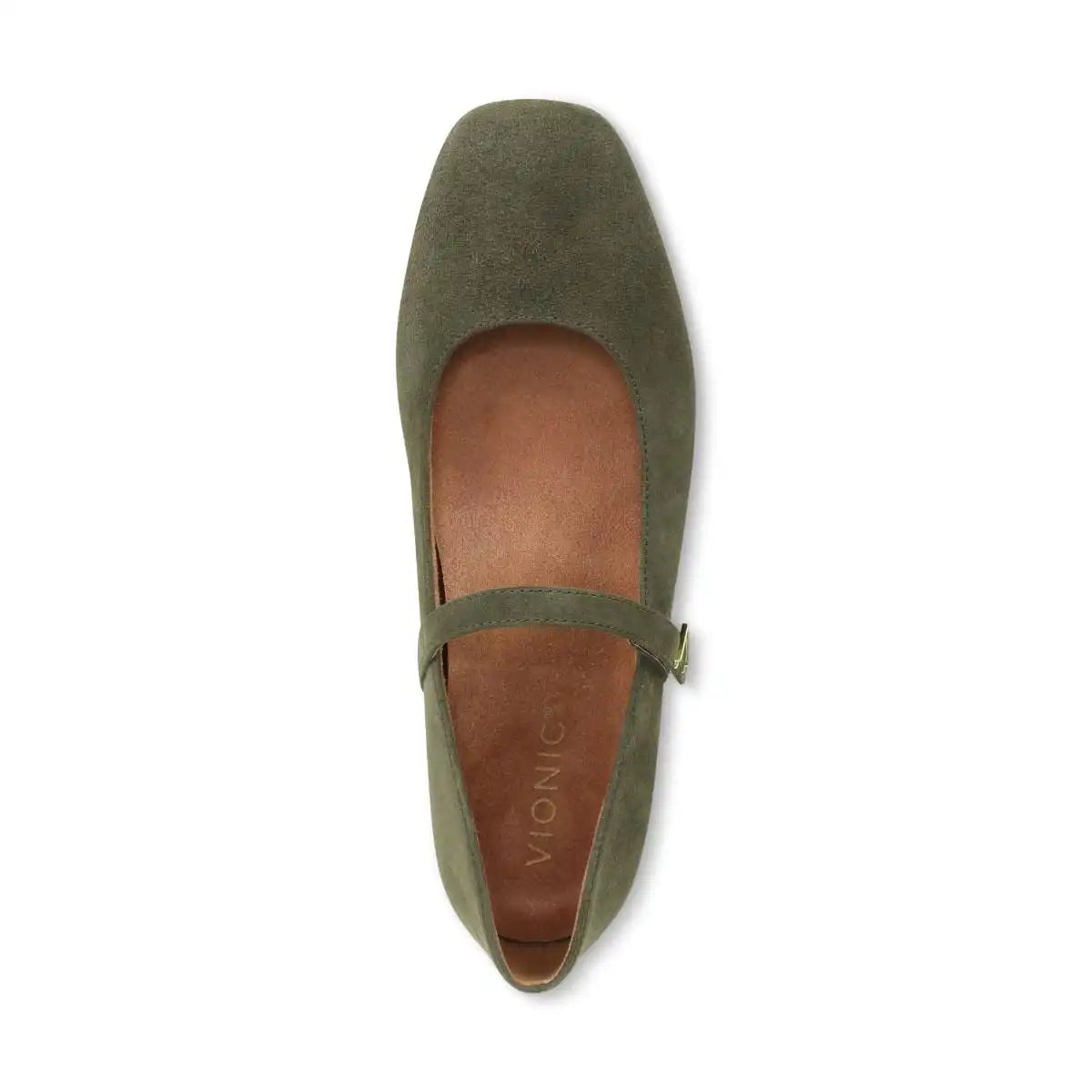 Alameda Mary Jane Flat Dark Olive Suede