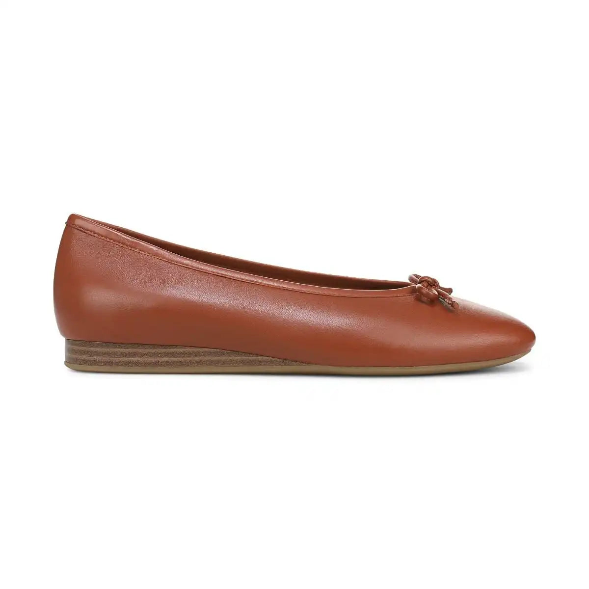 Larissa Wedge Flat Equestrian Tan Leather
