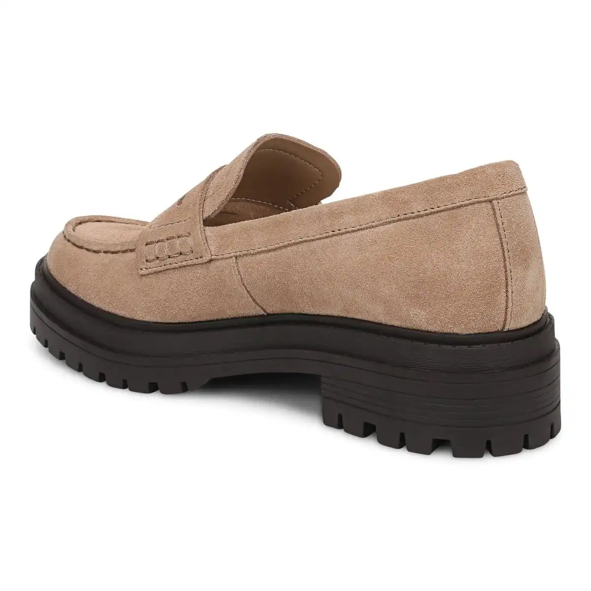 Georgia Lug Sole Loafer Desert Sand Suede