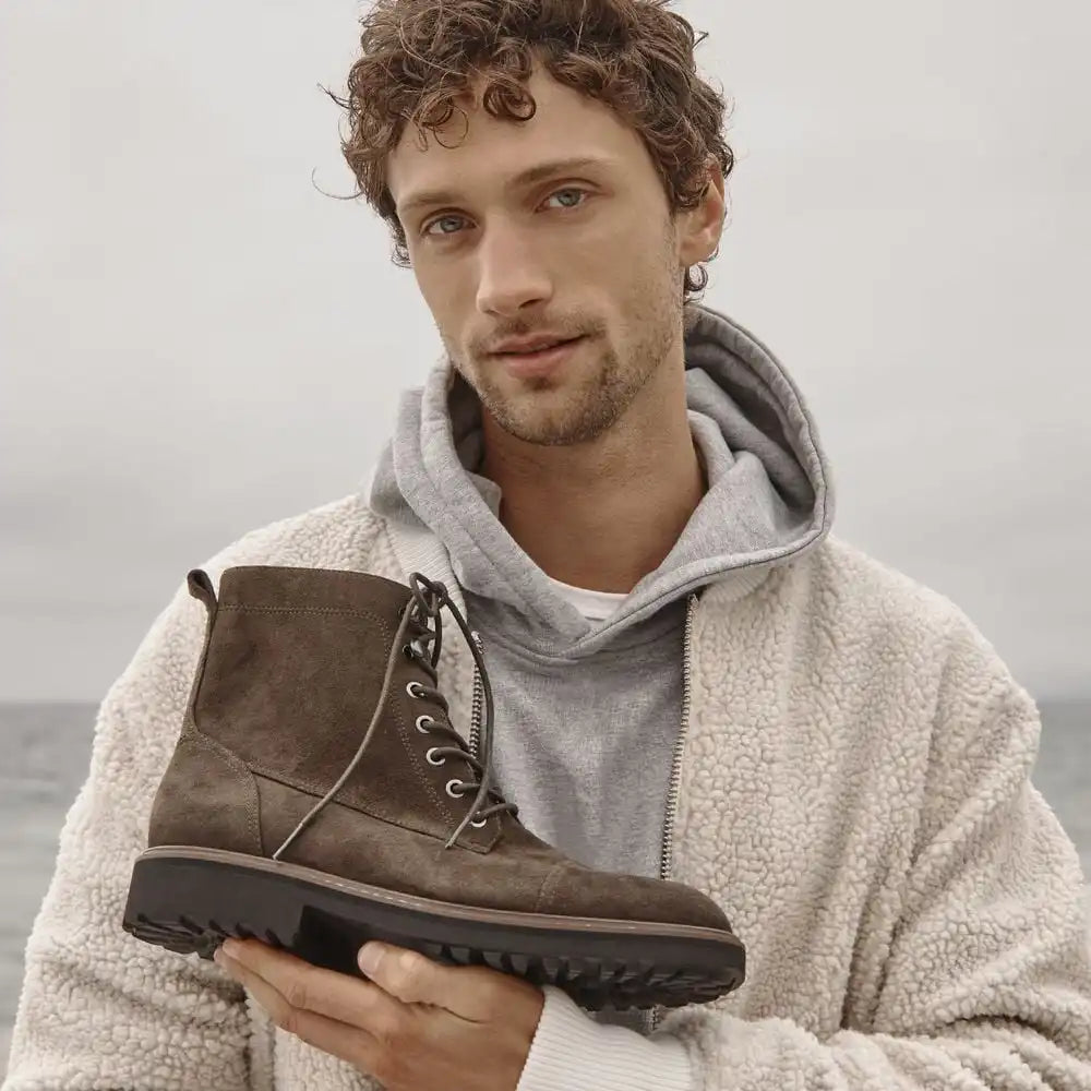 Livermore Lace Up Boot Dark Khaki Suede